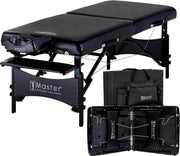 76cm Wide Luxury Massage Table Portable Spa Bed Memory Foam Folding Couch Black