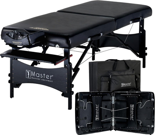 76cm Wide Luxury Massage Table Portable Spa Bed Memory Foam Folding Couch Black