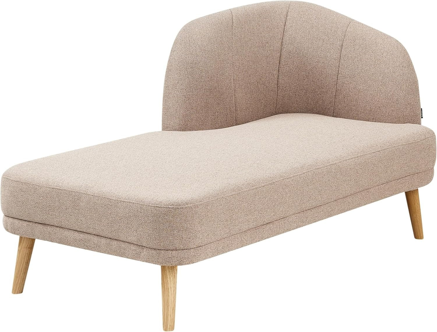 Traditional Right Hand Brown Chaise Lounge | Soft Polyester & Sturdy Wood Legs
