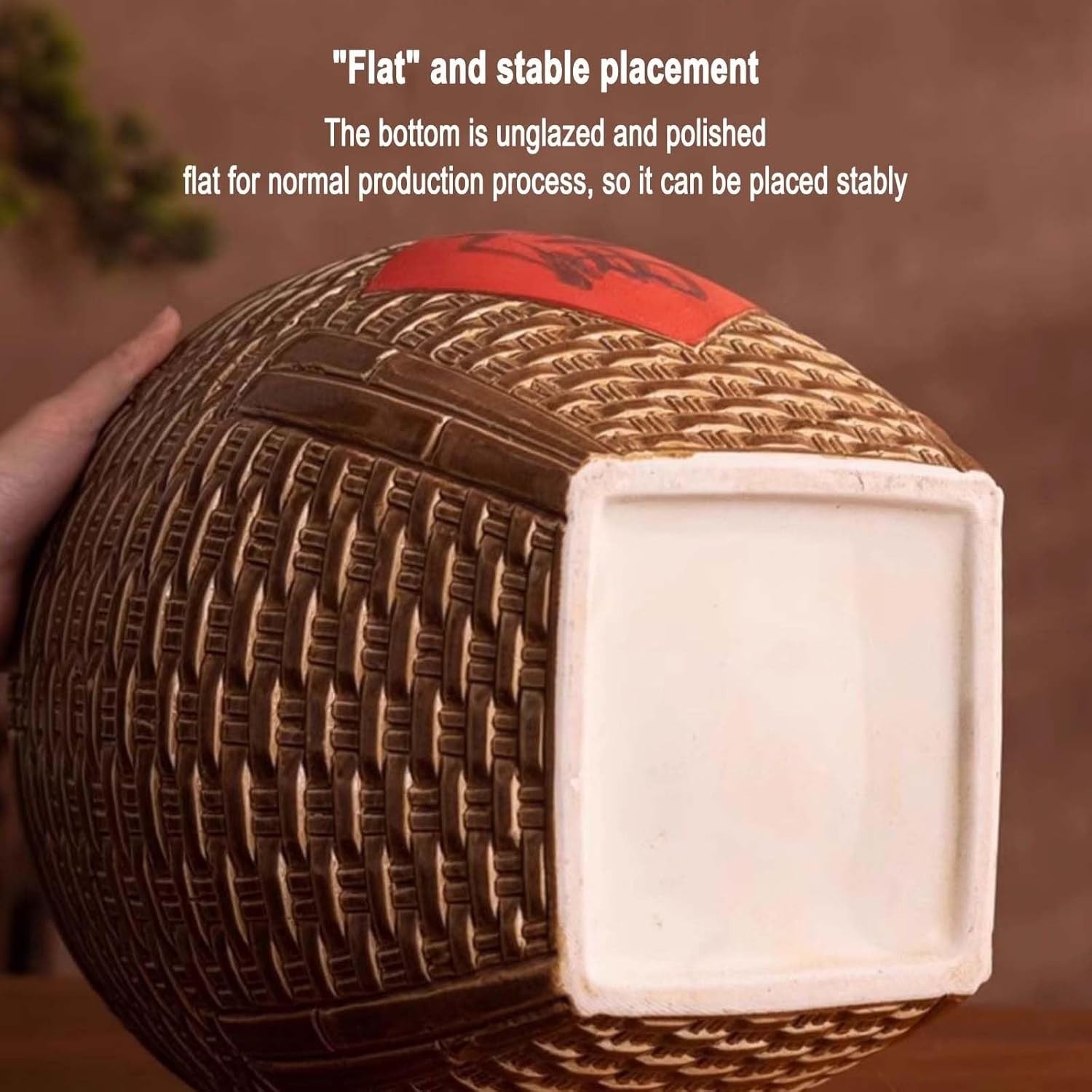 10KG Chinese Retro Ceramic Rice Jar Sealed Grain Storage Container