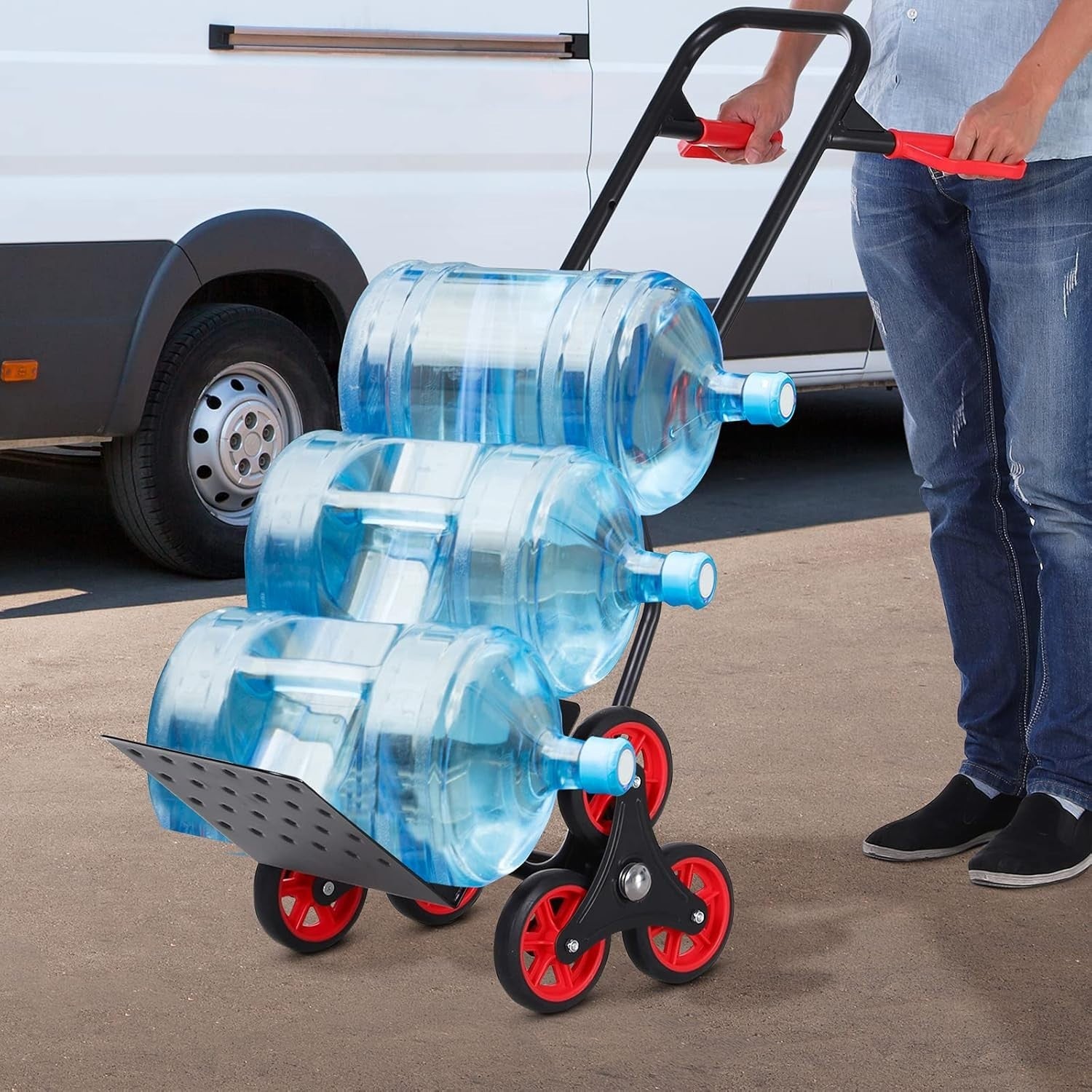 Stair Climbing Hand Truck 120kg Foldable Heavy Duty Steel Trolley