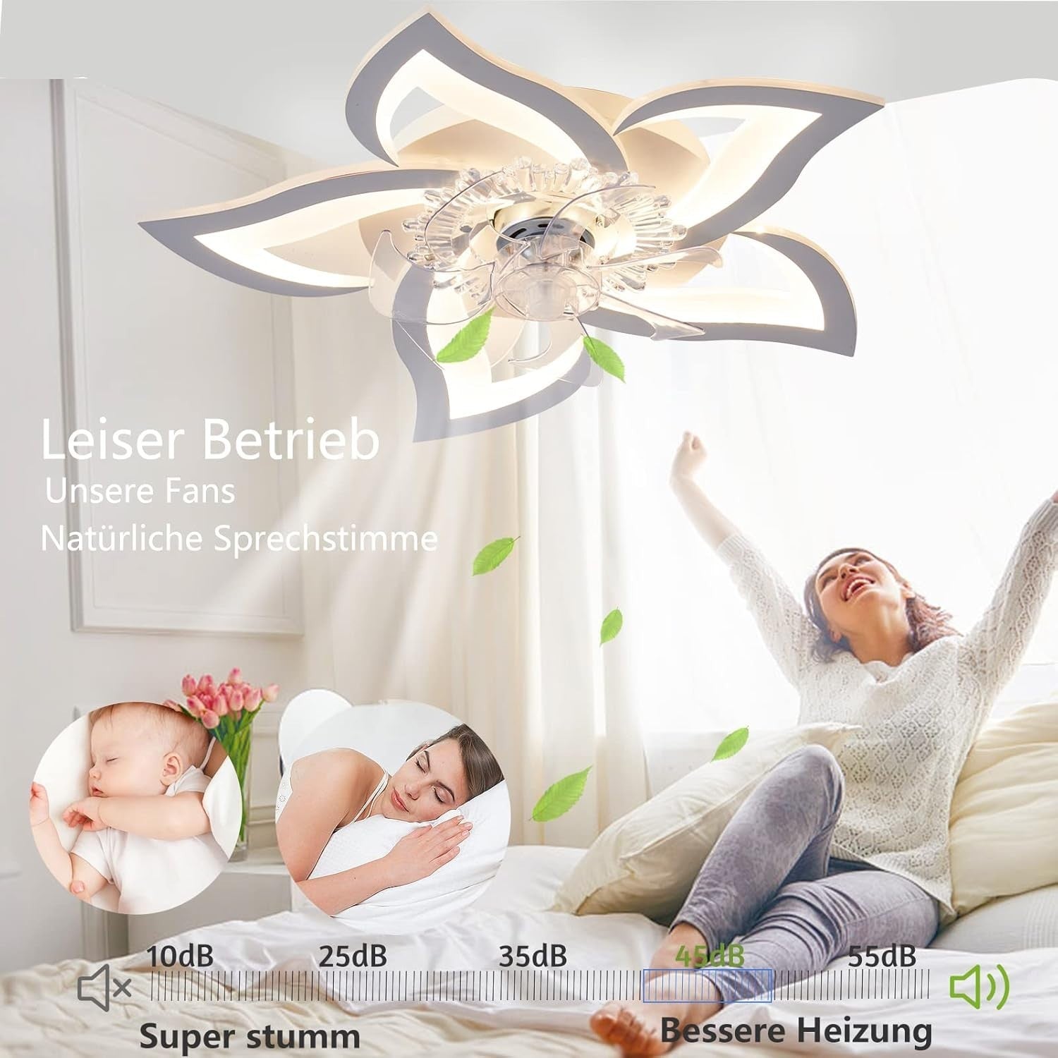 Wildcat 69CM Ceiling Fan with LED Light, Remote, Timer, 6-Speed, Modern