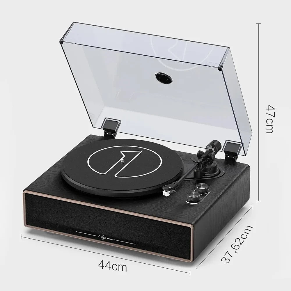 All-in-One Vinyl Record Player HiFi Turntable with Built-in Speakers 2-Speed