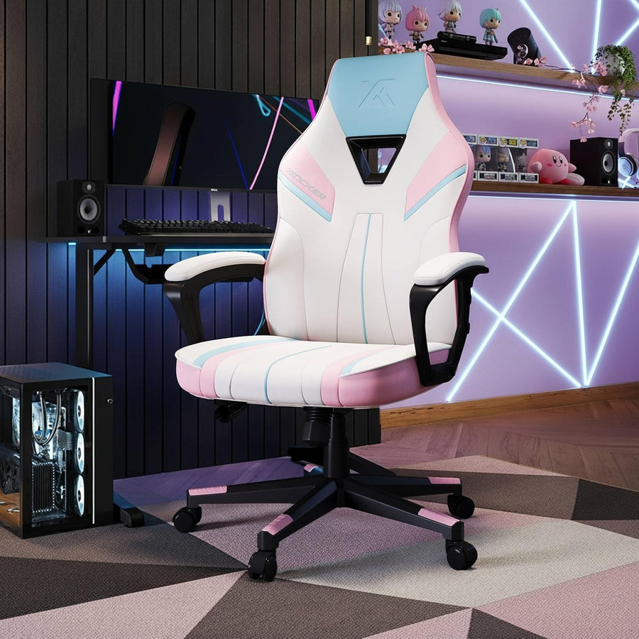 Ergonomic Gaming Chair High Back Wide Seat Pink