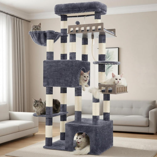 Heavy Duty Cat Tree Tower Large Cats Maine Coon Condo Hammock 15 Posts