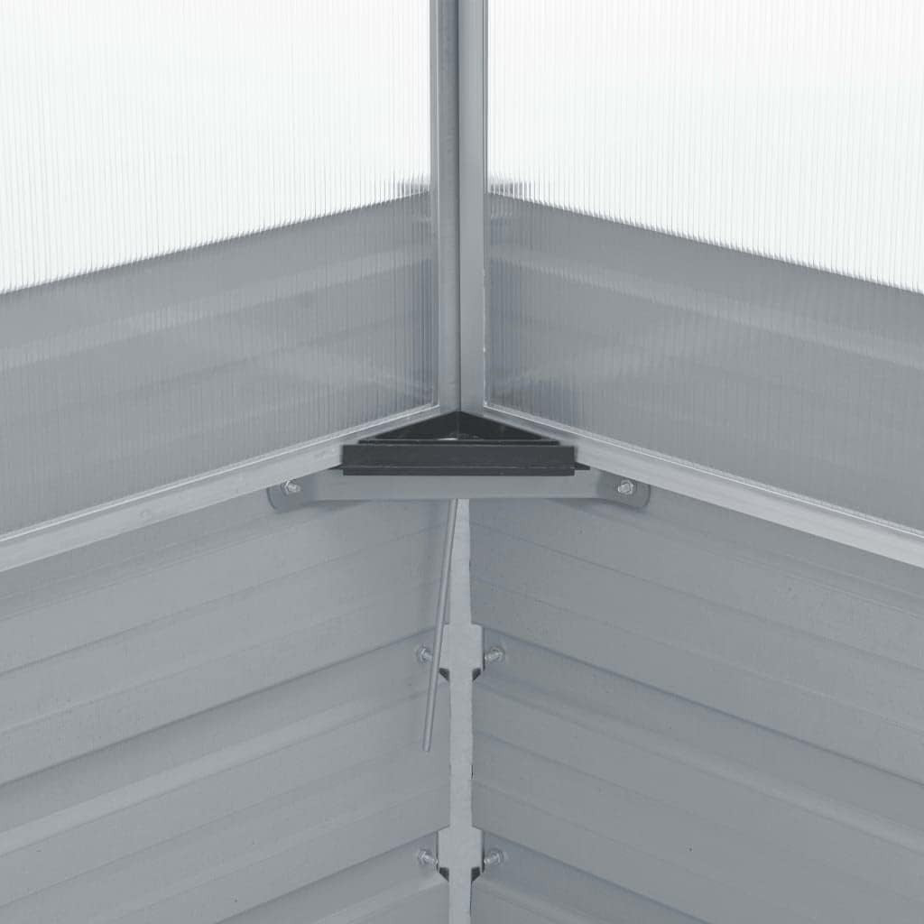 Outdoor Grey Raised Garden Greenhouse with Galvanised Steel Frame 100x100x77cm