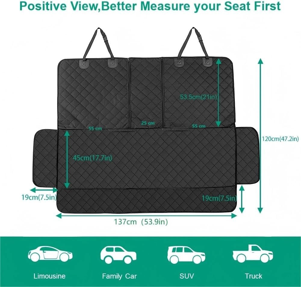 Waterproof Dog Car Seat Cover Rear Back Seat Protector Non Slip Mat