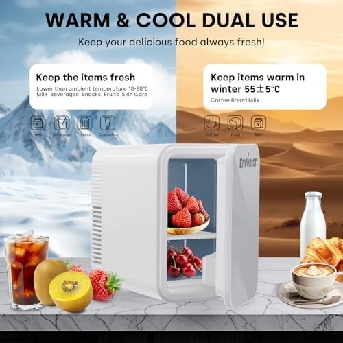 4L Mini Fridge Portable Cooler Warmer AC+DC Power for Drinks Skincare