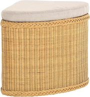 Luxury Rattan Laundry Basket with Padded Seat & Lid – Corner Storage Hamper