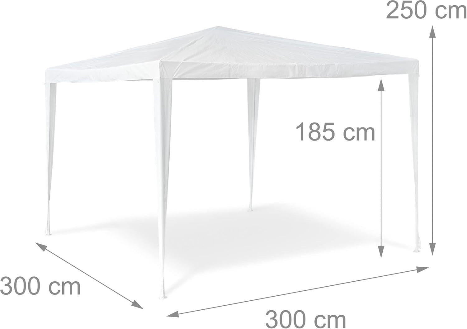 2.5x3x3m White Gazebo Party Tent Steel Frame Garden Pavilion Marquee