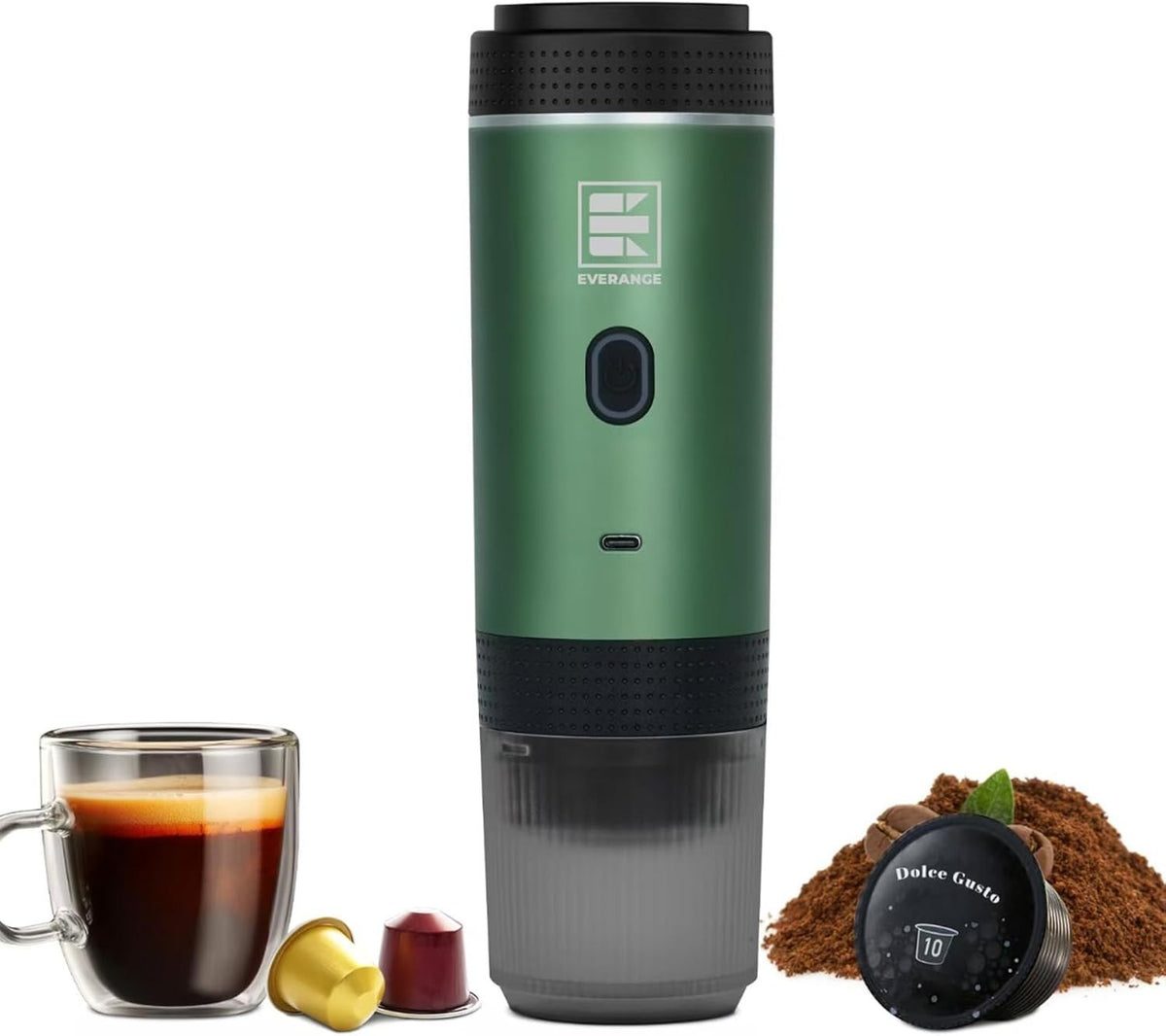 Portable 20Bar Travel Espresso Maker Self-Heating Mini Coffee Machine for Pods