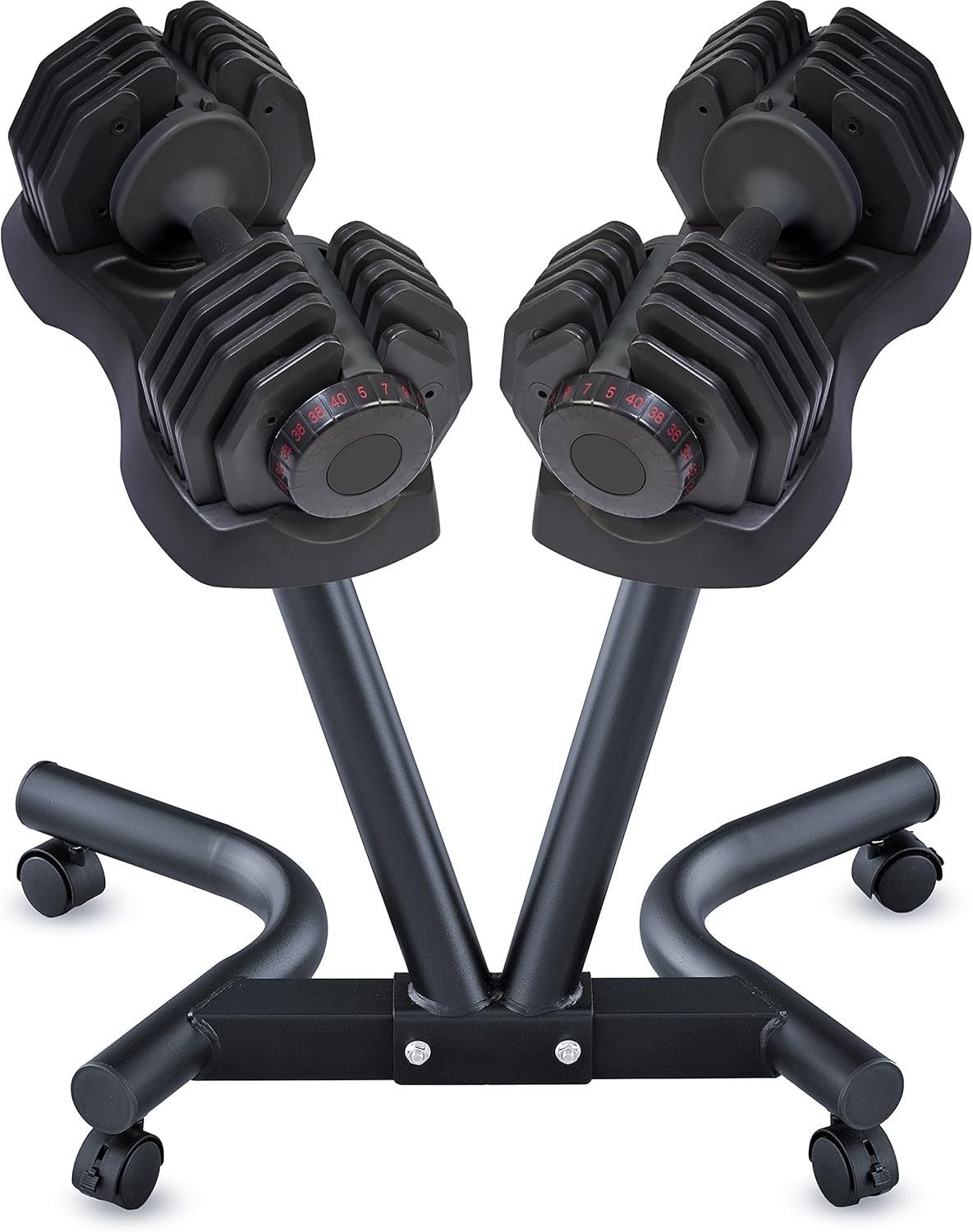 Smart Adjustable Dumbbell 5kg–40kg Dial Select Space Saving Home Gym