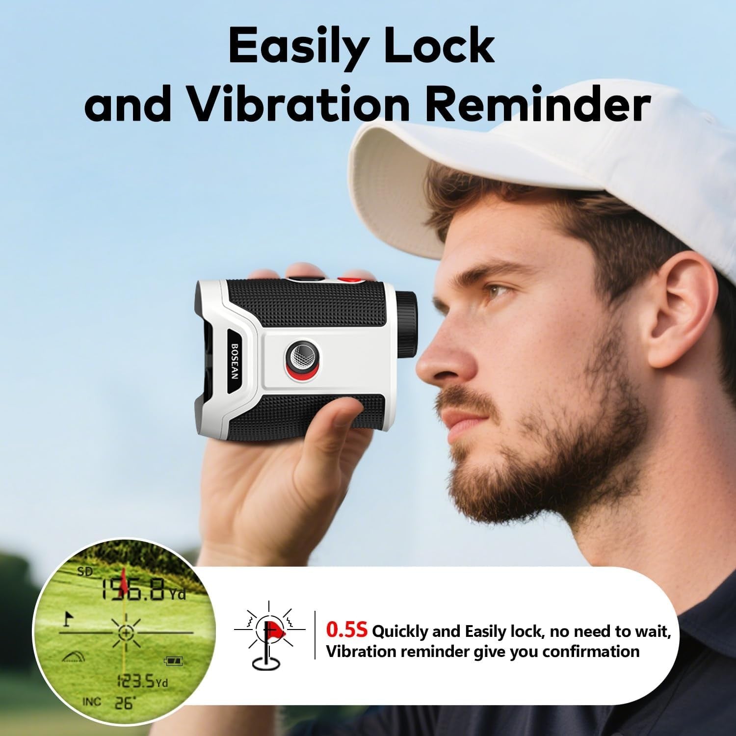 Golf Range Finder 1200 Yards Flag Lock Vibration Magnetic Mount