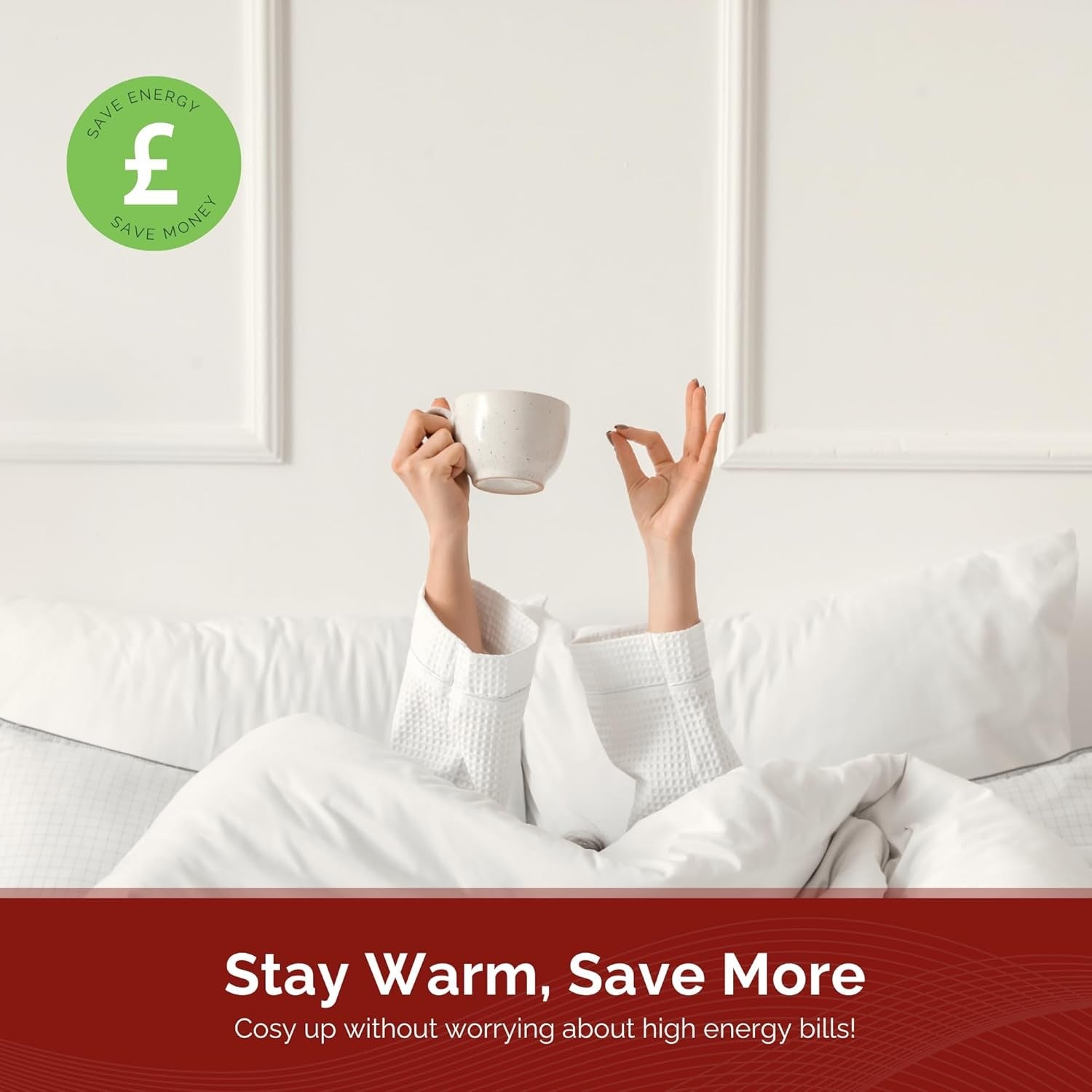 King Electric Heated Underblanket Fitted Bed Warmer 3 Heat Levels Washable