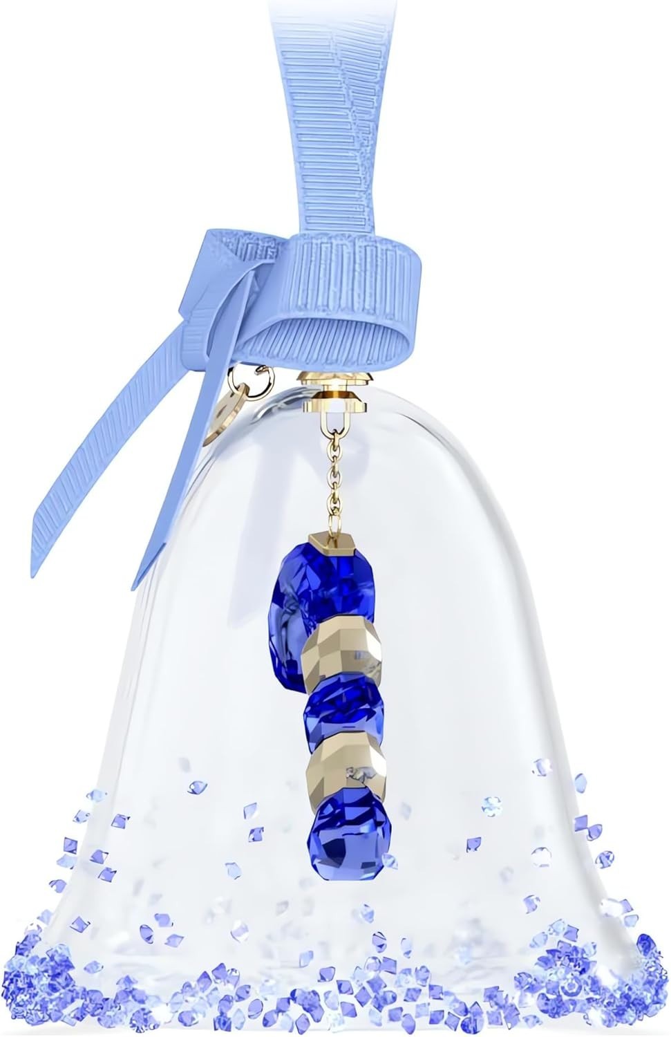 Blue Crystal Bell Ornament • Candy Cane Centrepiece • Luxury Festive Decor