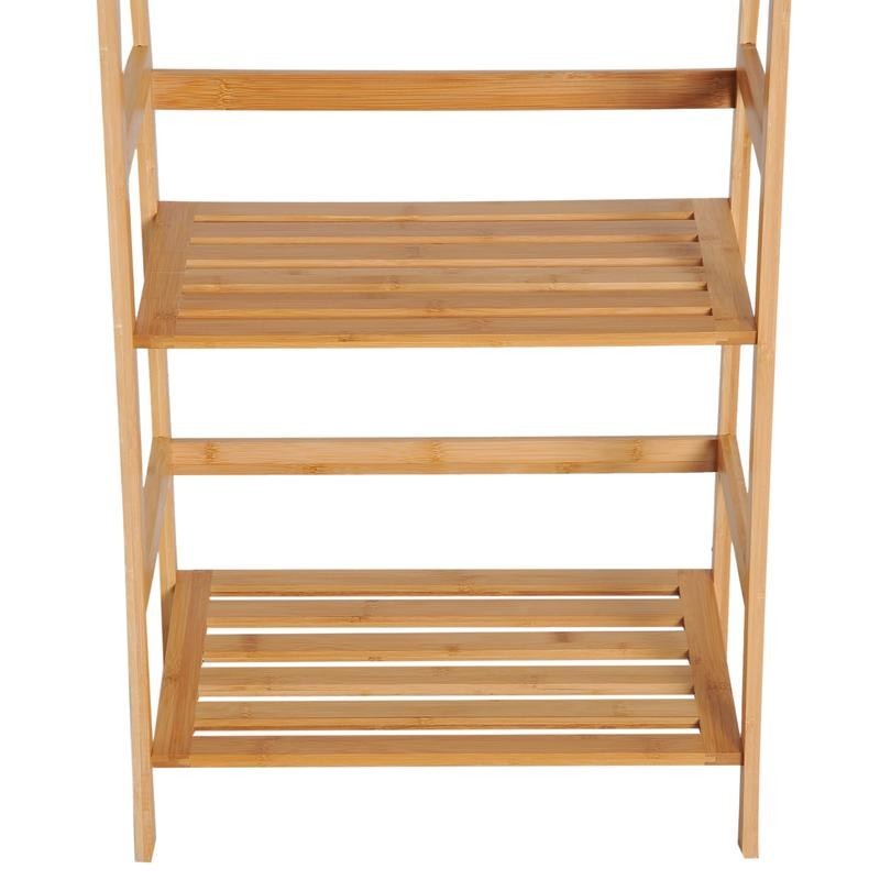 Bamboo 4-Tier Ladder Shelf Bookcase Display Rack for Plants, Towels, Books