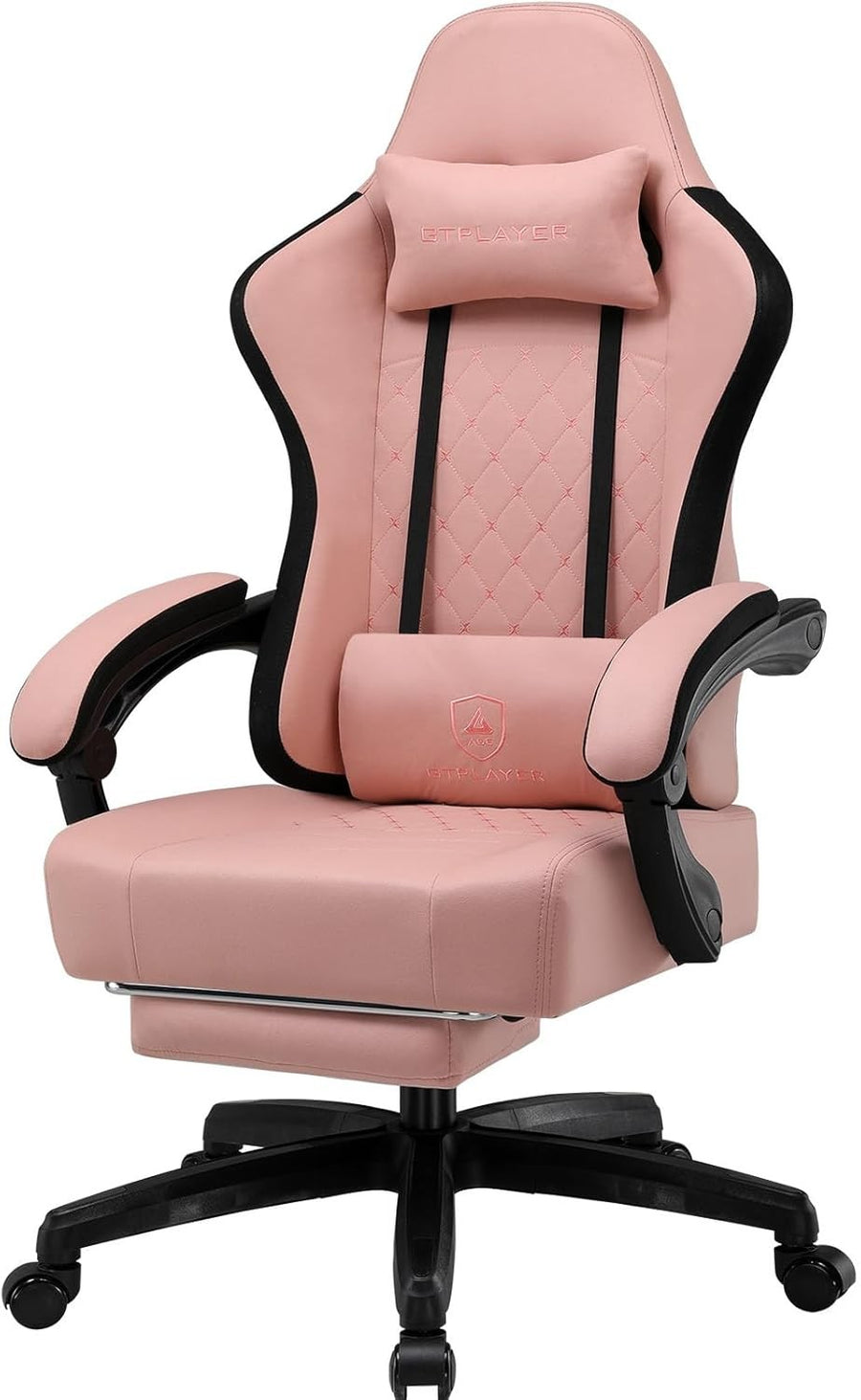 Fabric Gaming Chair with Footrest Ergonomic Reclining Desk Seat