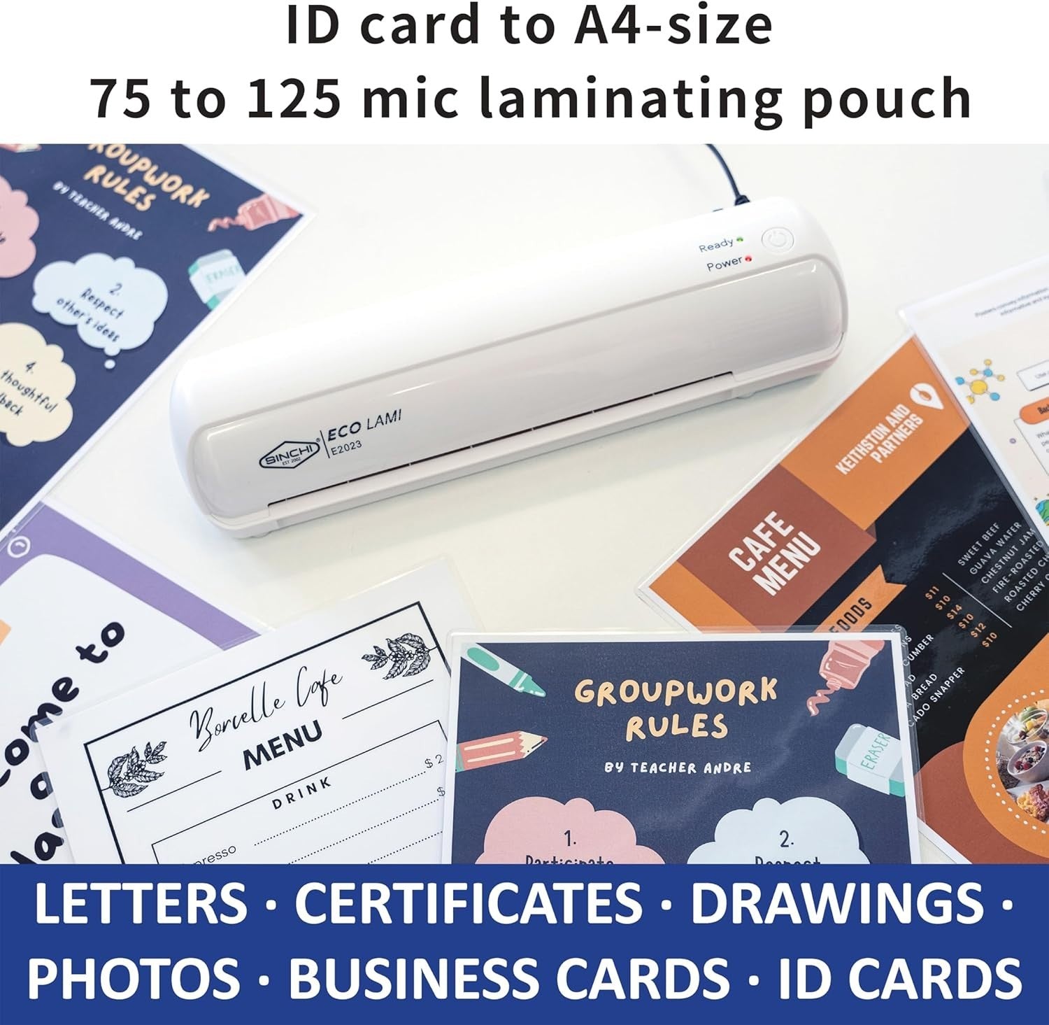 A4 Laminator Machine 75–125 Mic Thermal Fast Seal Jam Release Auto Shut Off