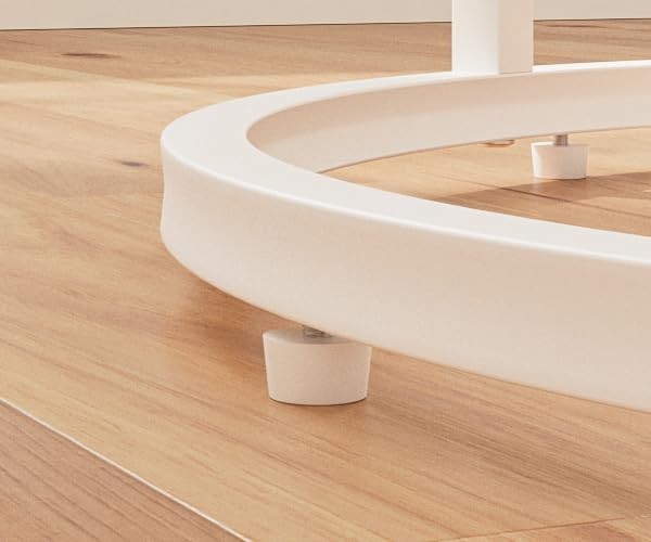 Round Nesting Coffee Tables Set of 2 – Grey Top Black Frame, Space- White.
