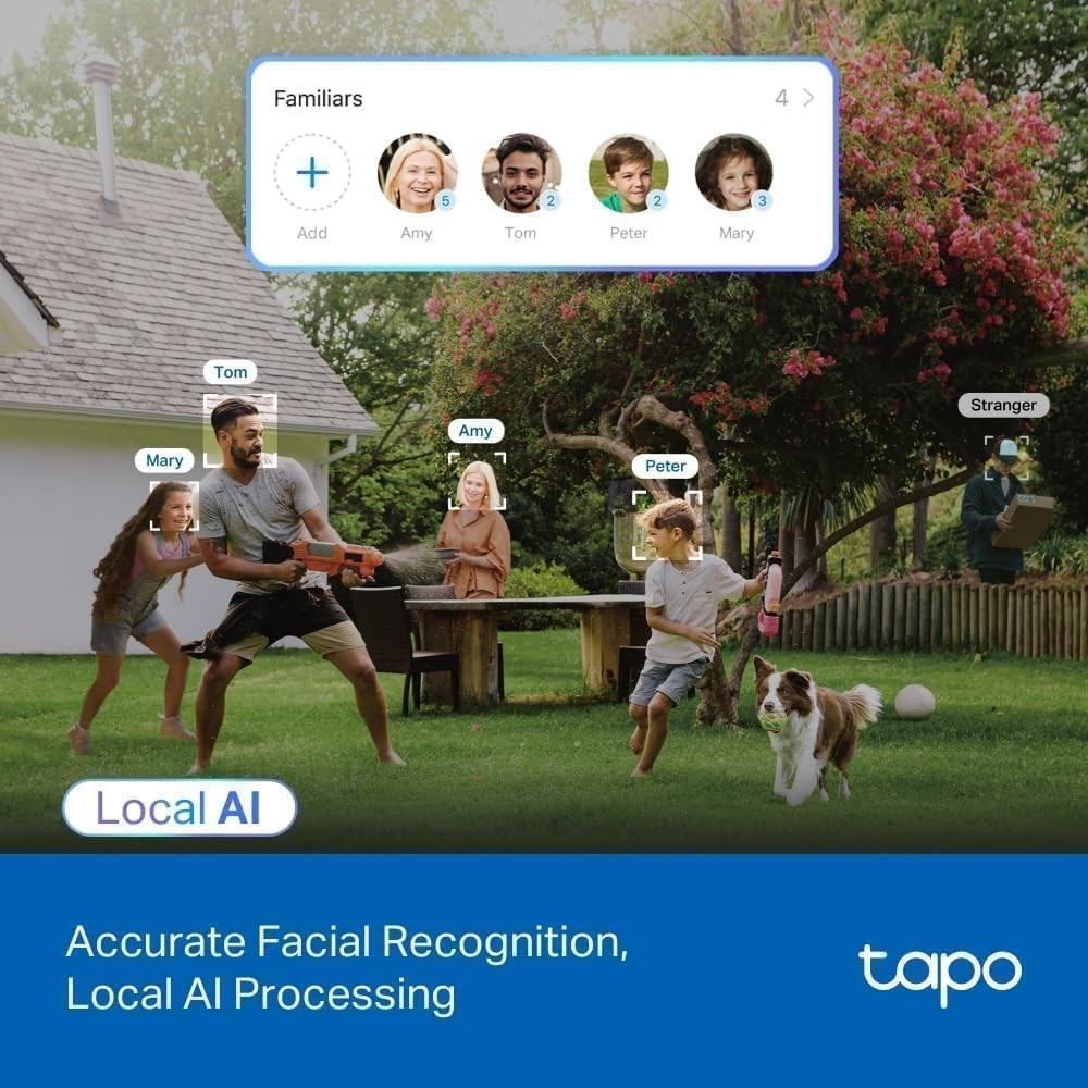 4K 8MP Security Camera Outdoor AI Facial Recognition WiFi 6 IP66