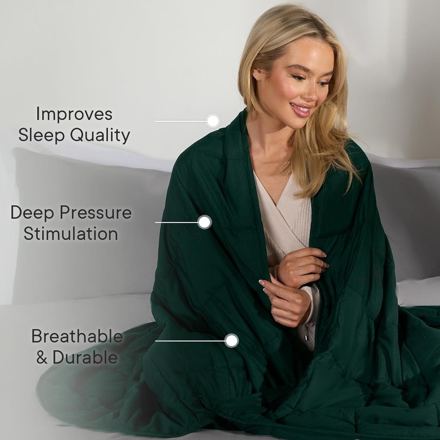 Weighted Blanket Adults Forest Green 6kg 125x180cm Calming Sleep Aid