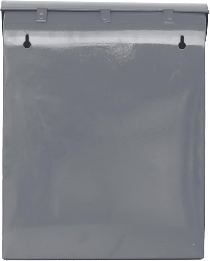 Wall Mounted Grey Post Box Large Weatherproof Mailbox No Lock Easy Access Durabl