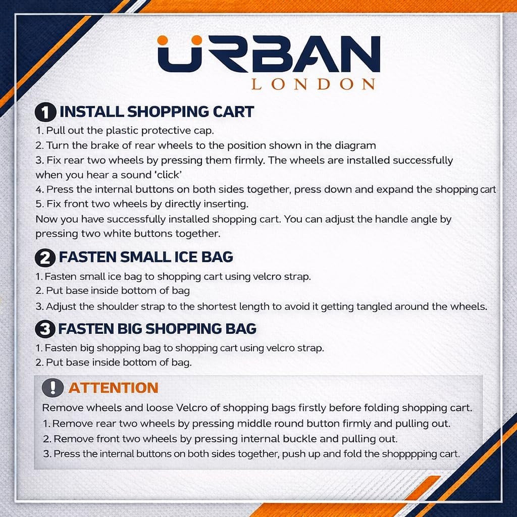6 Wheel Shopping Trolley 74L Folding Grocery Cart Cooler Bag Adjustable Handle