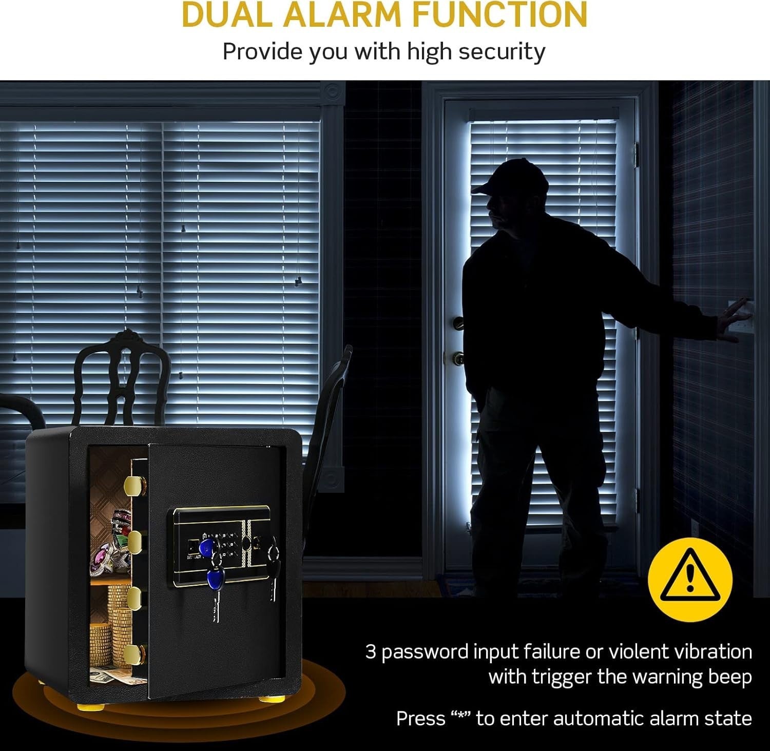 34L Digital Safe Box Electronic Keypad Cash Jewelry Document Security
