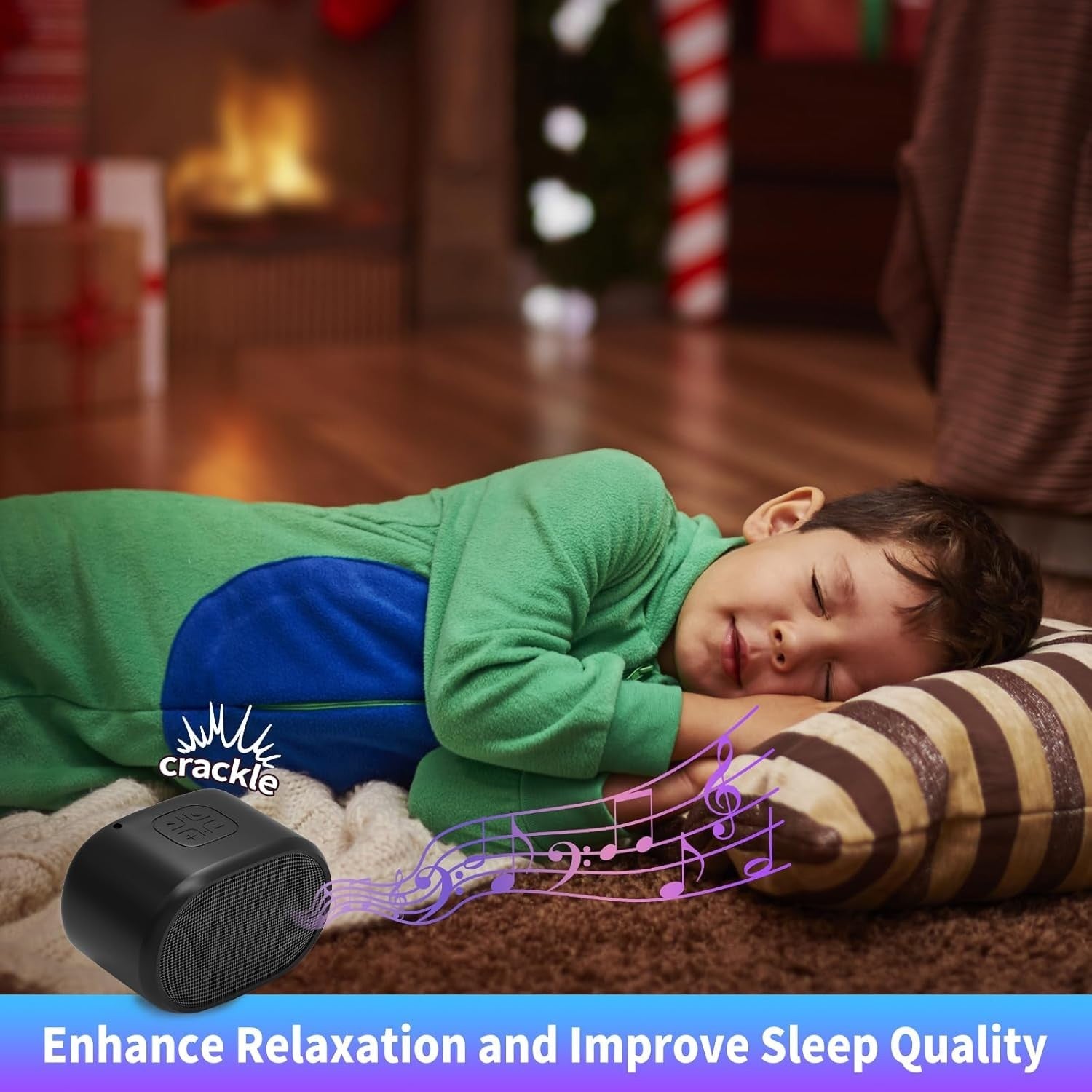 Fireplace Crackling Sound Machine, Realistic Electric Fire Sound Box, Rechargeab