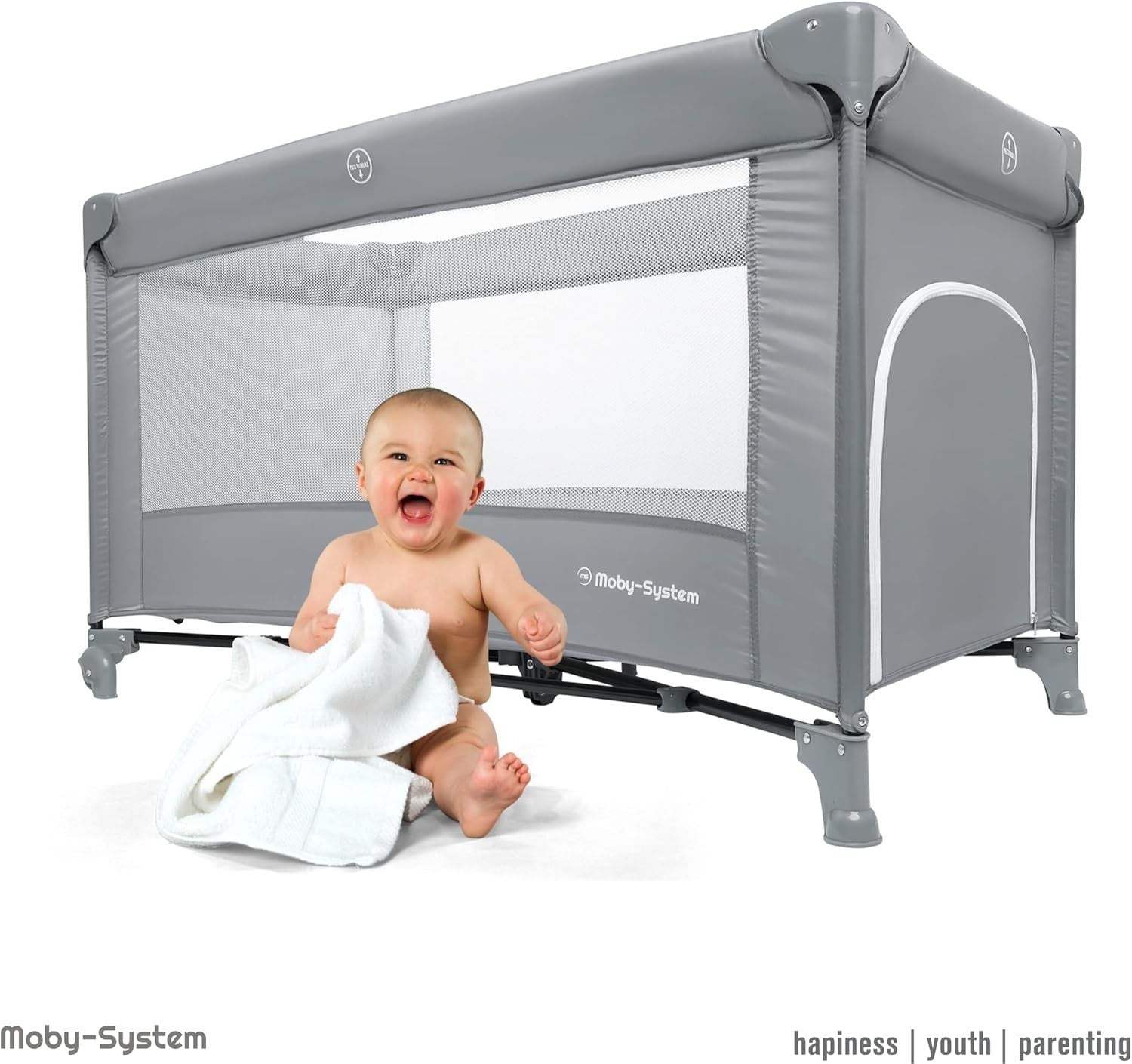 3in1 Baby Bedside Crib Travel Cot with Mattress 7 Heights Wheels & Side Panel