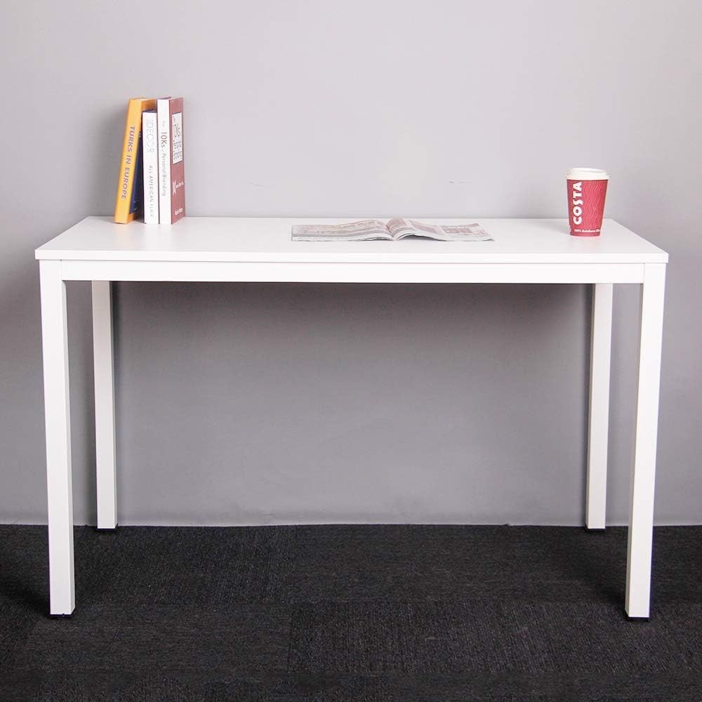 White Computer Desk 100x60cm Modern Writing Table for Home Office Work