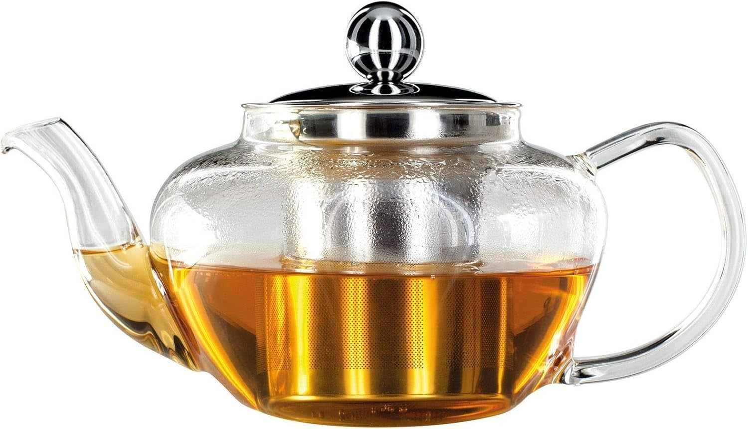 Glass Teapot 600ml Borosilicate Tea Pot Stainless Steel Filter Lid
