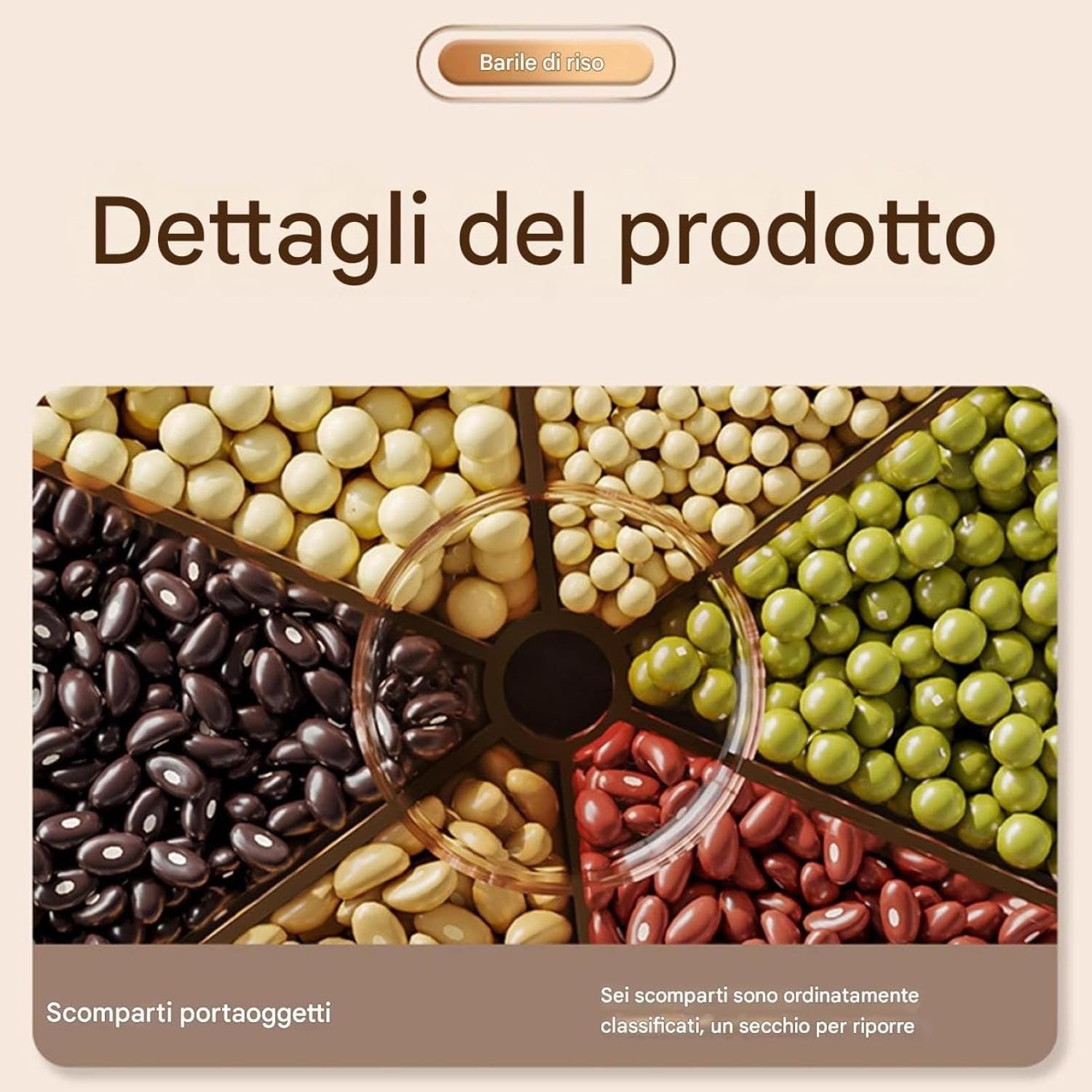 Rotating Rice Dispenser Airtight Food Grade Grain Storage Bin