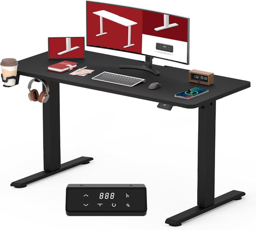 Black Electric Standing Desk 110x60cm with Memory & Adjustable Height