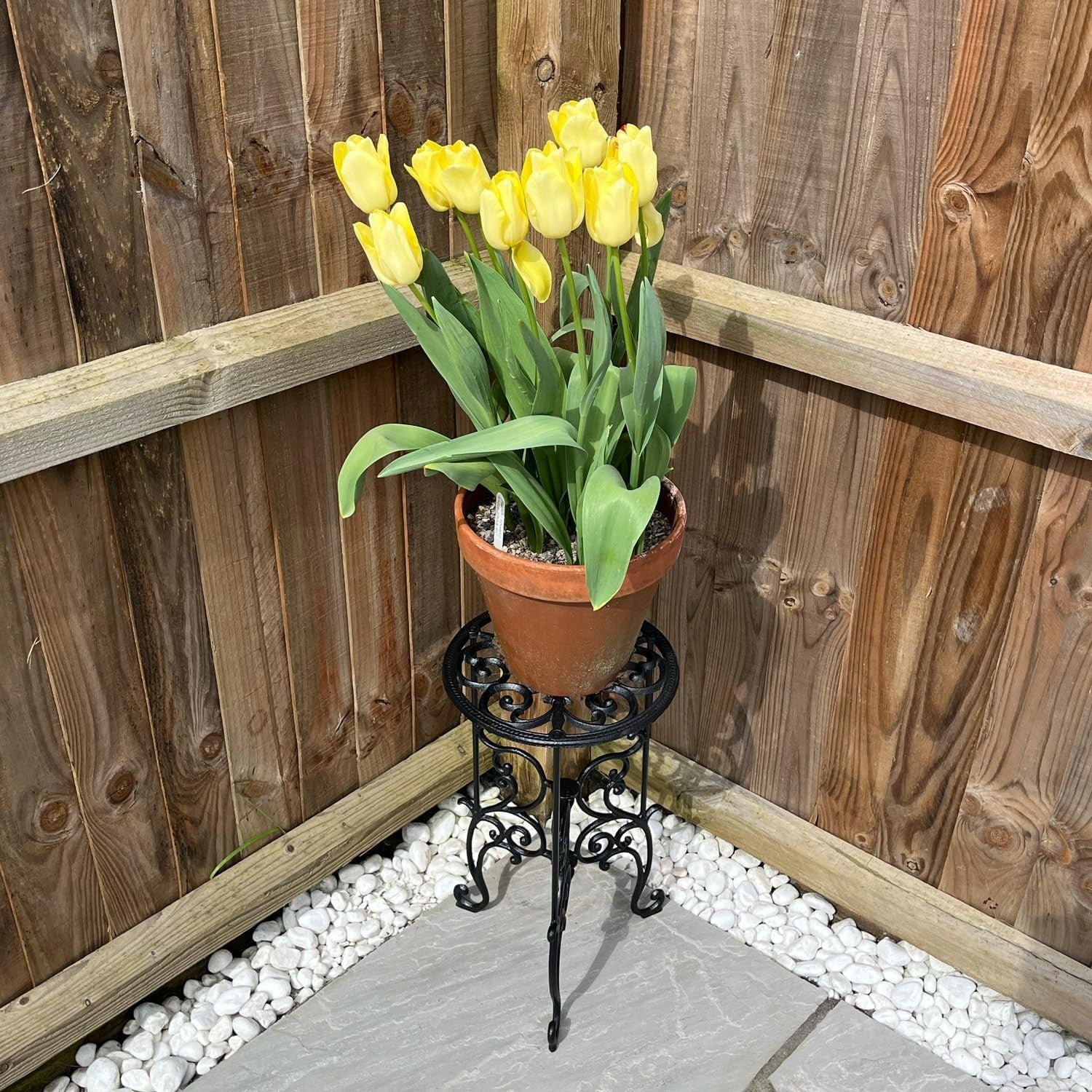 Heavy Duty Cast Iron Plant Stand Indoor Outdoor Flower Pot Display Table Black