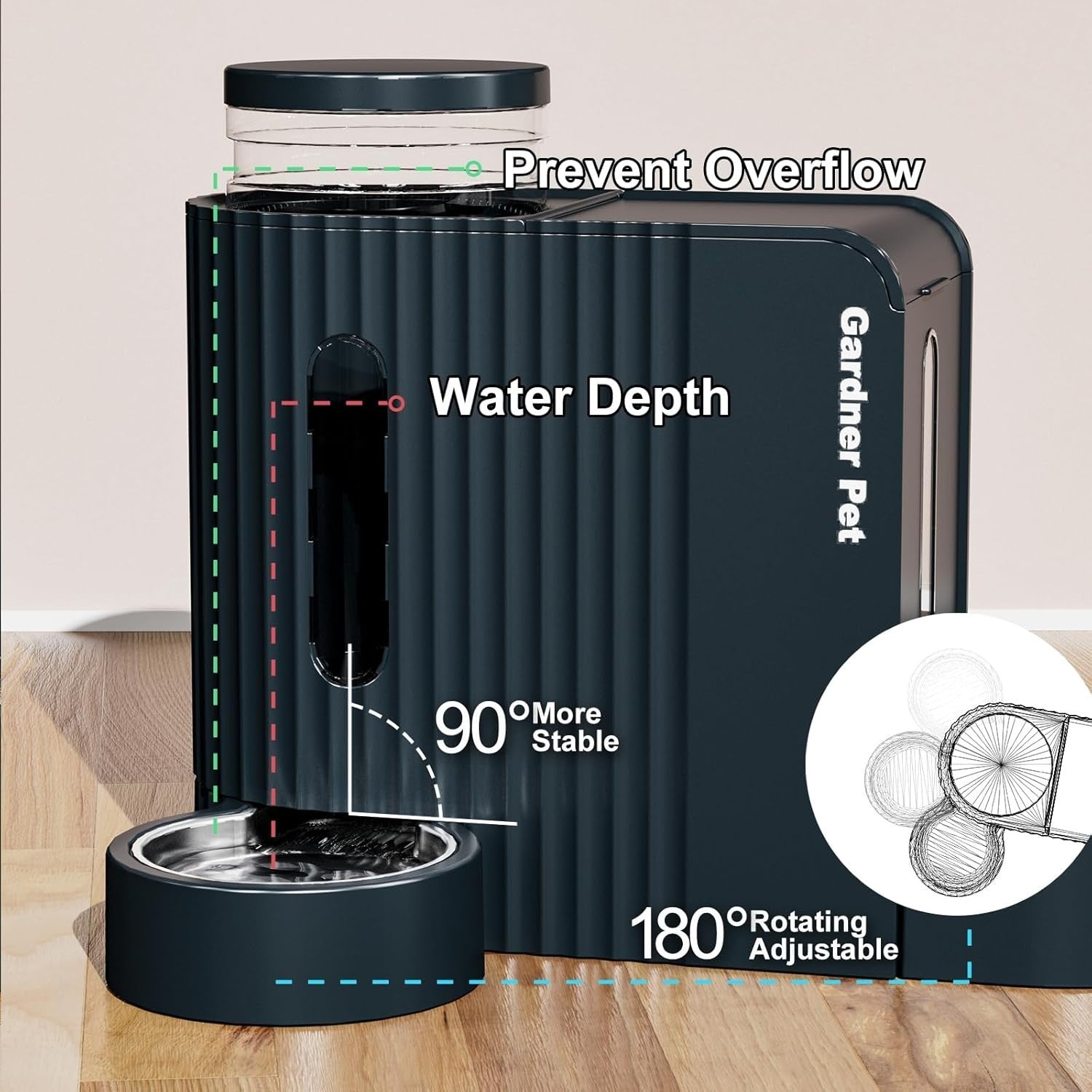 2 in 1 Pet Feeder Water Dispenser 6L Gravity Food Station BPA Free