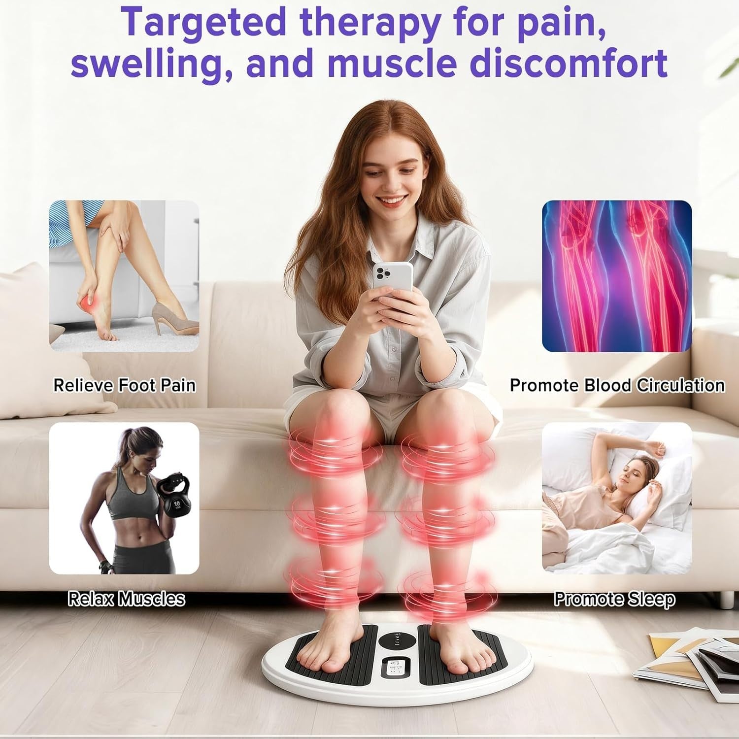 EMS TENS Foot Circulation Stimulator Pain Relief & Neuropathy Therapy