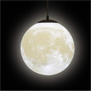 3D Moon Pendant Light White Globe Ceiling Shade 22cm E27 Hanging Lamp