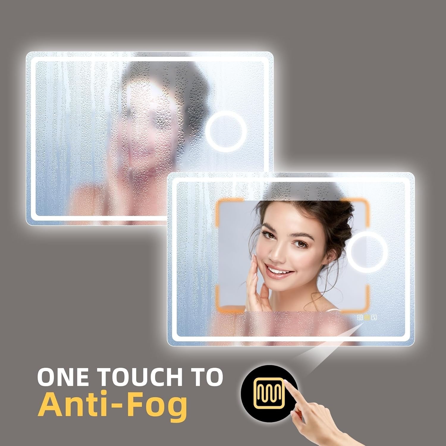 LED Bathroom Mirror 70x100 cm with Bluetooth, 5x Magnifier, Anti-Fog