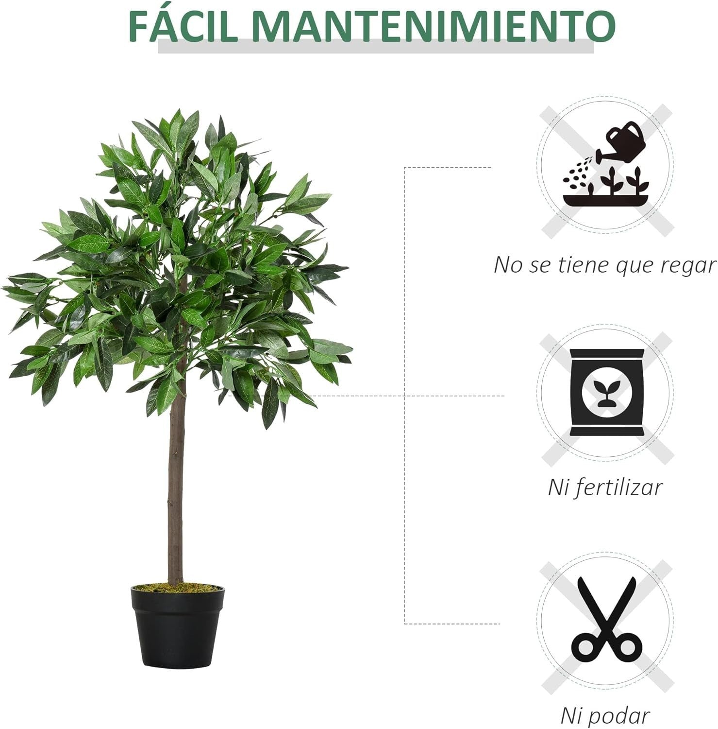 Set of 2 Artificial Bay Laurel Trees 90cm Potted Faux Green Plants Home Decor
