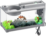 Nano Fish Tank 5L Desktop Aquarium w/ Filter LED Light USB Pump