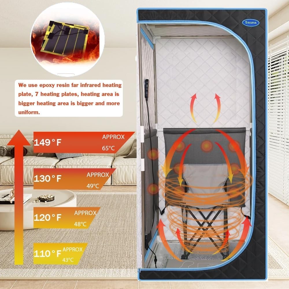 Portable Infrared Sauna Tent Home Spa with Chair & Remote Control