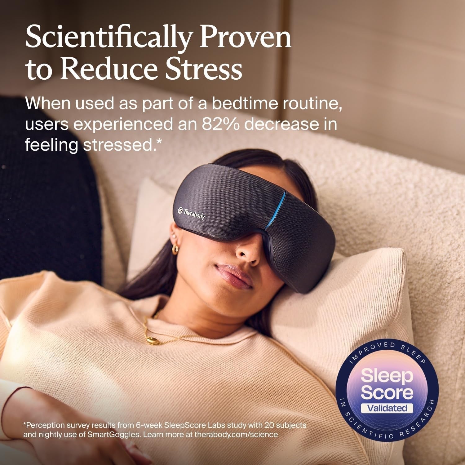 Smart Heated Eye Mask Temple Massage Blackout Sleep Aid Headache Relief
