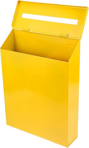 Vintage Wall Mounted Mailbox Yellow Iron – Retro Letter Box for Home & Garden