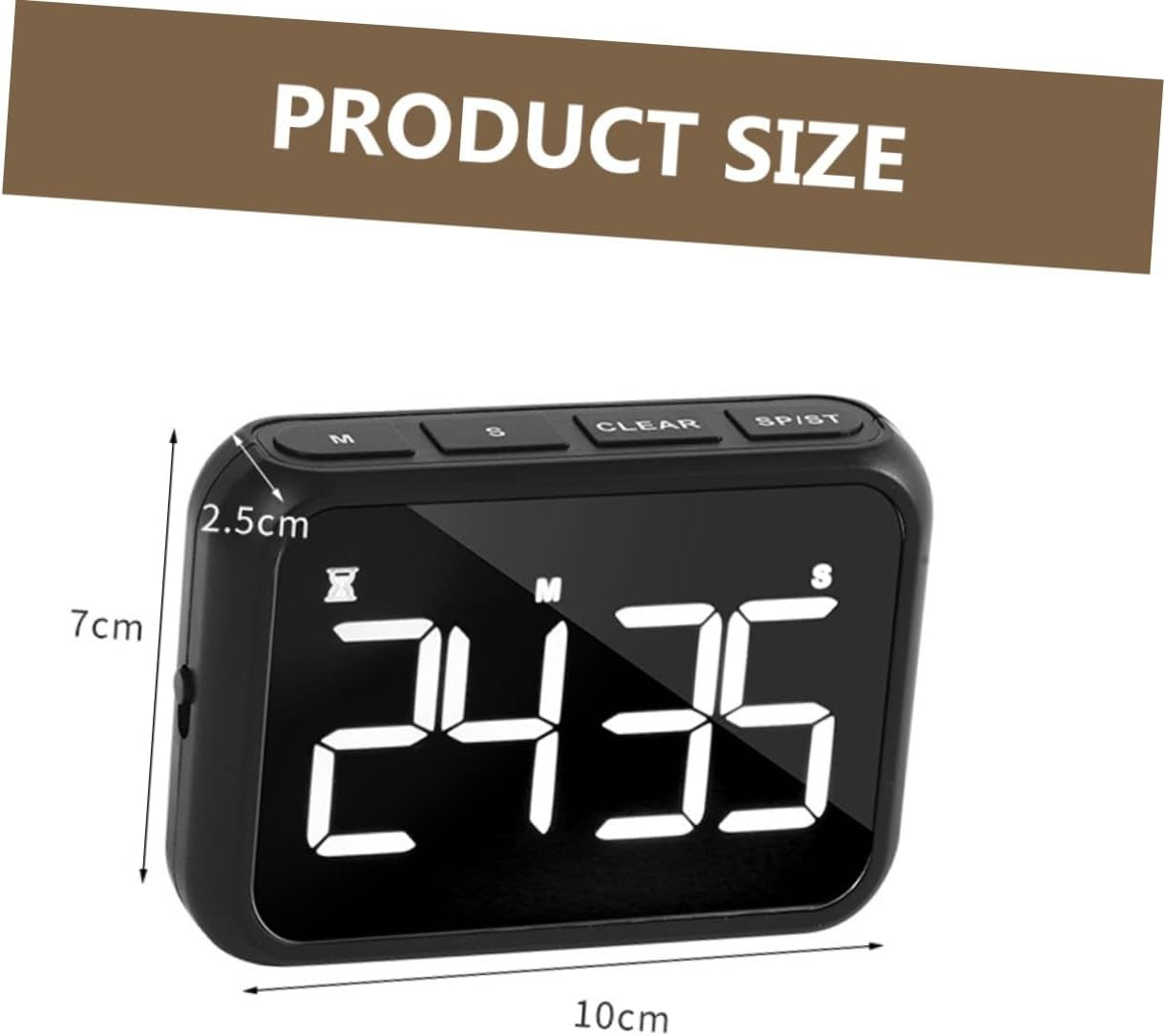 Digital Kitchen Timer Clock Large LED Magnetic Alarm for Cooking Study