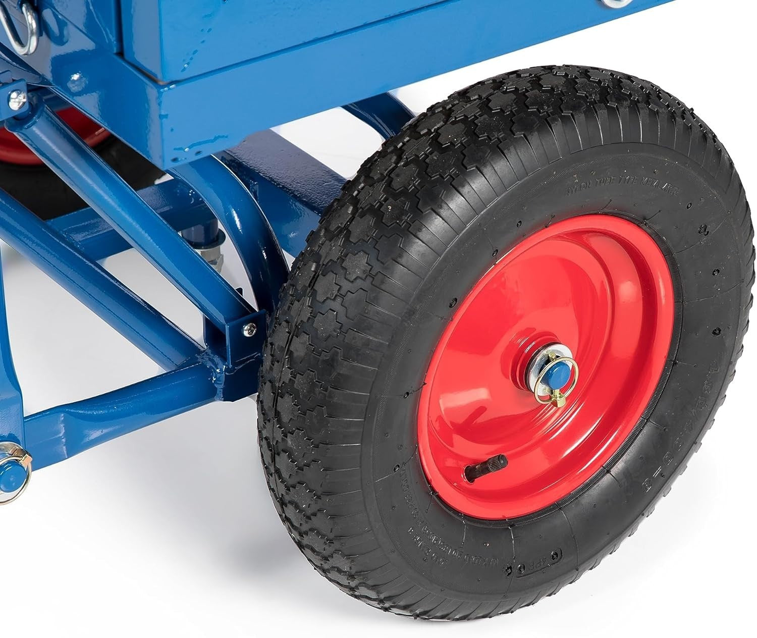 Heavy Duty 1000kg Platform Trolley Cart Mesh Sides Pneumatic Wheels