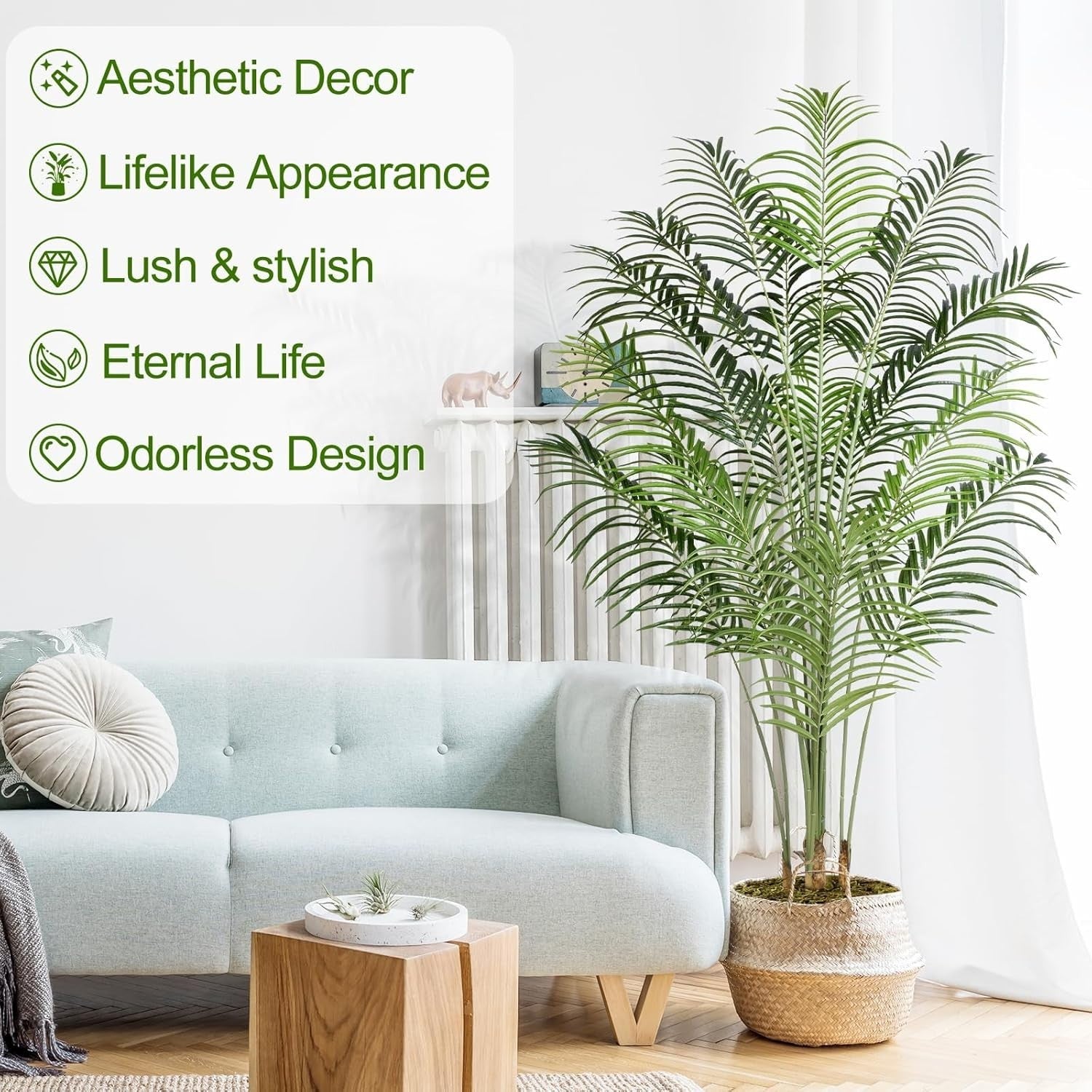 200cm 1pcs Artificial Palm Tree Faux Tropical Indoor Outdoor Home Decor Plant
