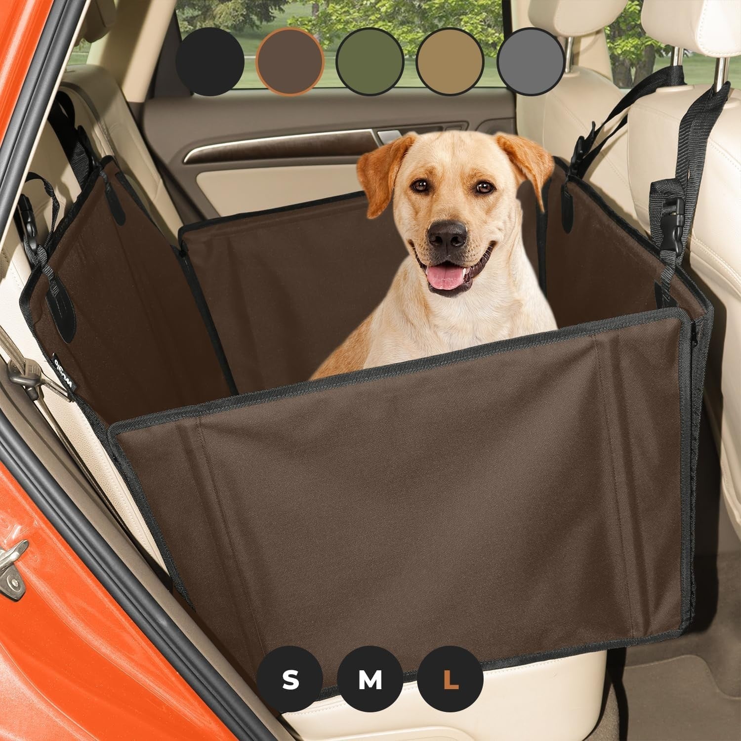 Stable Dog Car Seat Waterproof Booster Bed Safety Belt Medium Large Dog