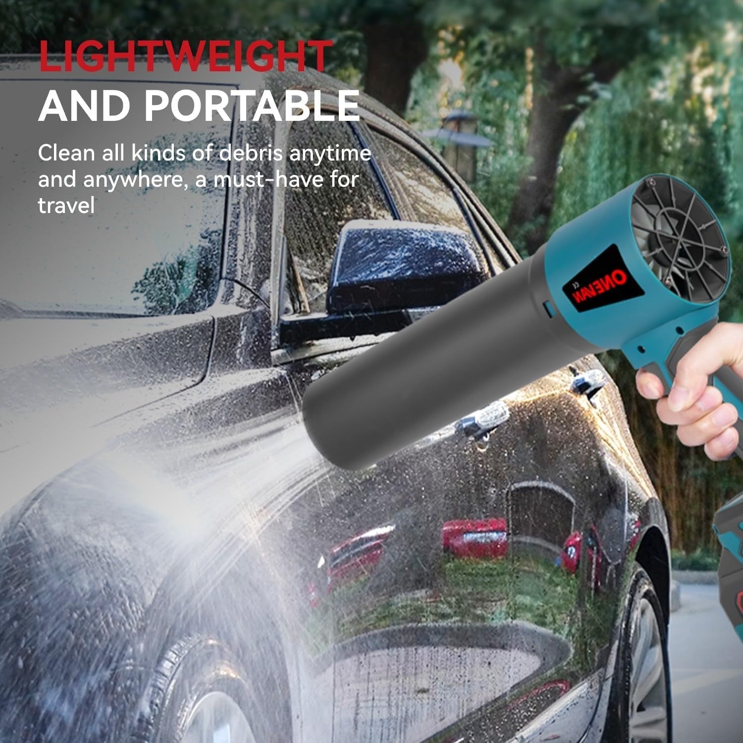 Cordless Turbo Leaf Blower 1500W Brushless High Power Electric Garden Cleaner
