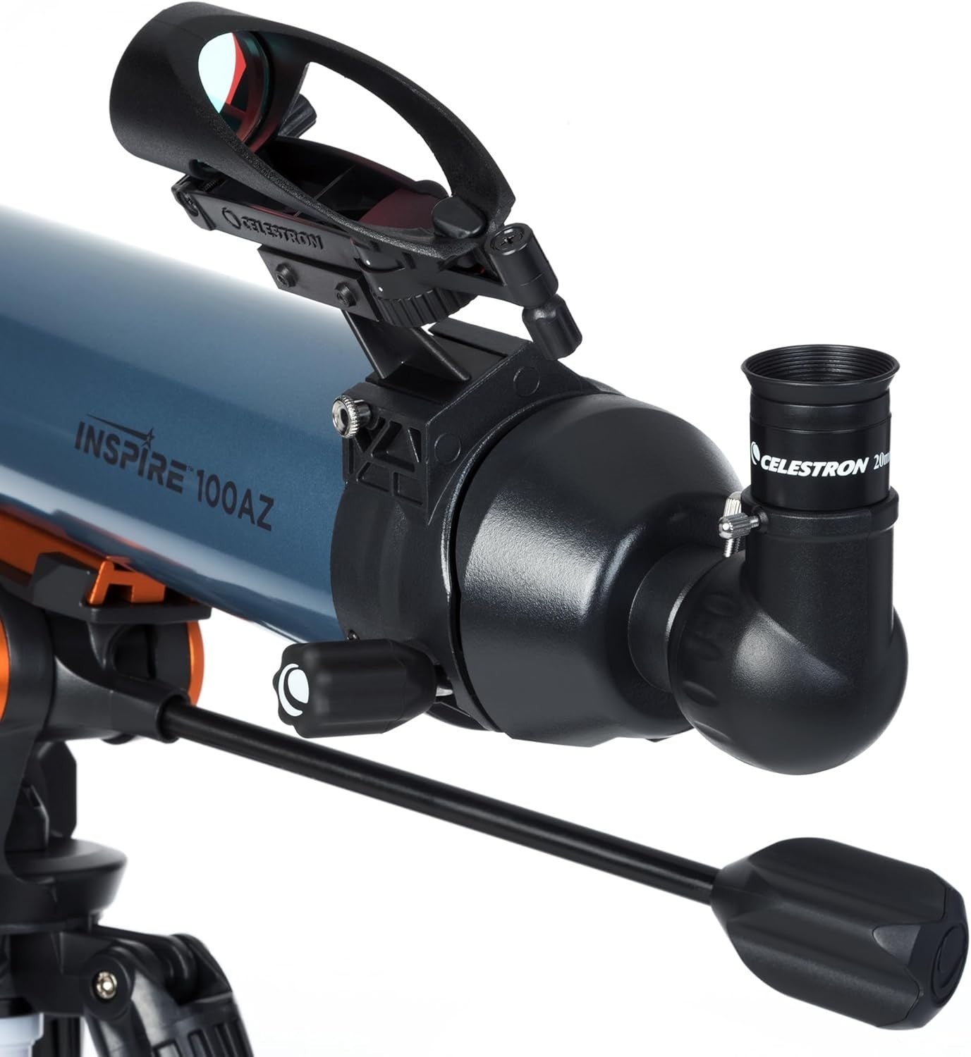 Blue 100mm Refractor Telescope with Smartphone Adapter & Adjustable Tripod